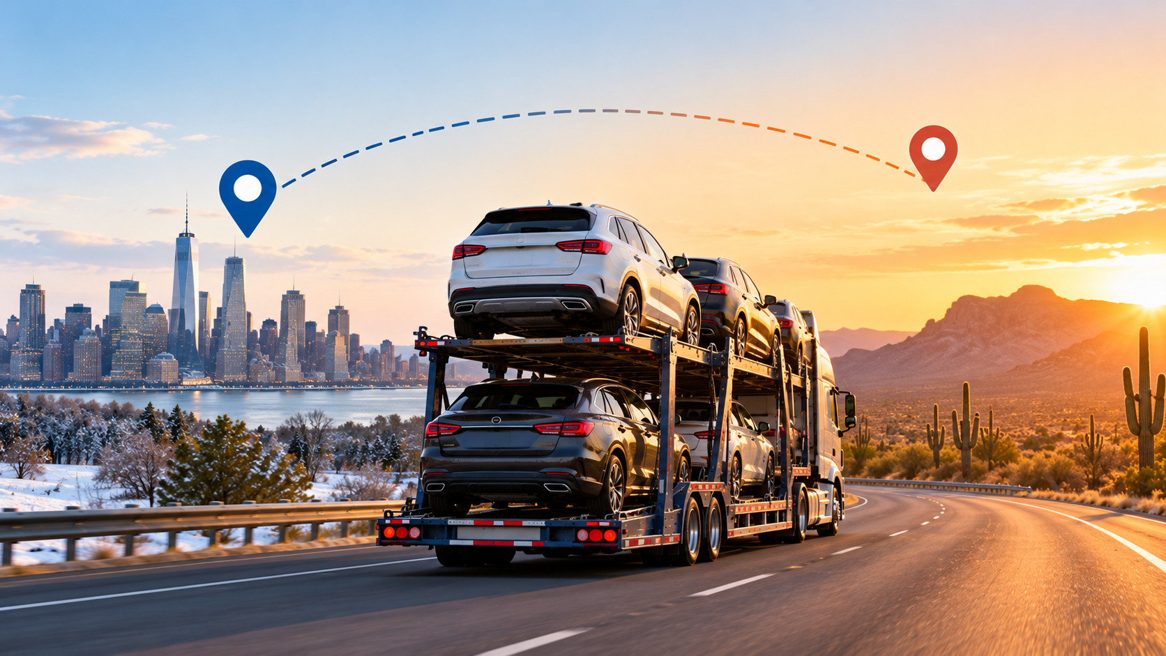 Snowbird Car Shipping: New York and Massachusetts to Arizona